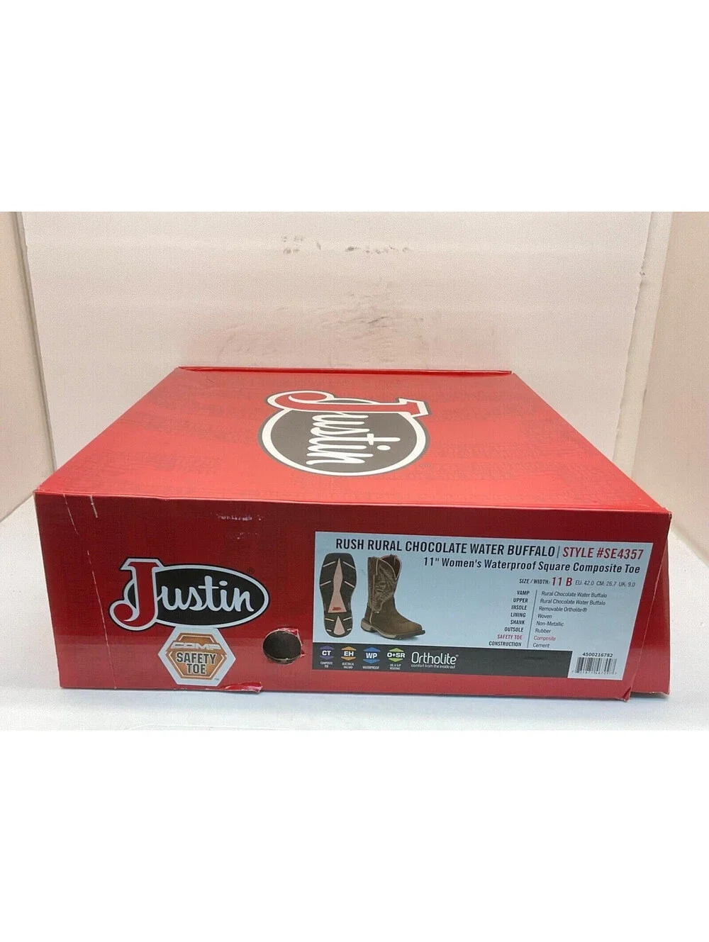 Justin Women's Pull-On Rural Comp Toe Western Boots SE4357 Chocolate Size 11B